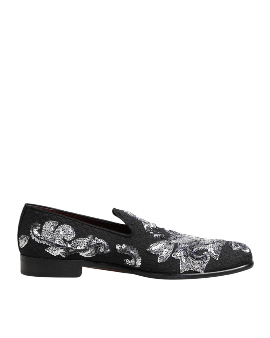 Dolce & Gabbana Black Silver Sequined Loafers Men Dress Shoes for Men | Lyst