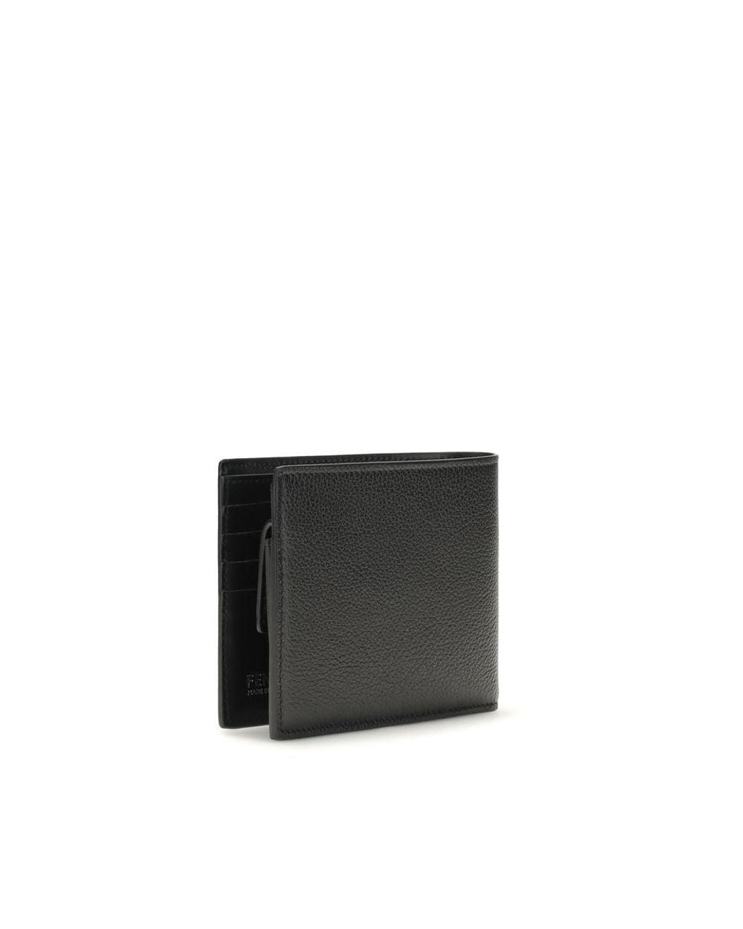 Fendi Black Calf Leather Bos Taurus Wallet for men