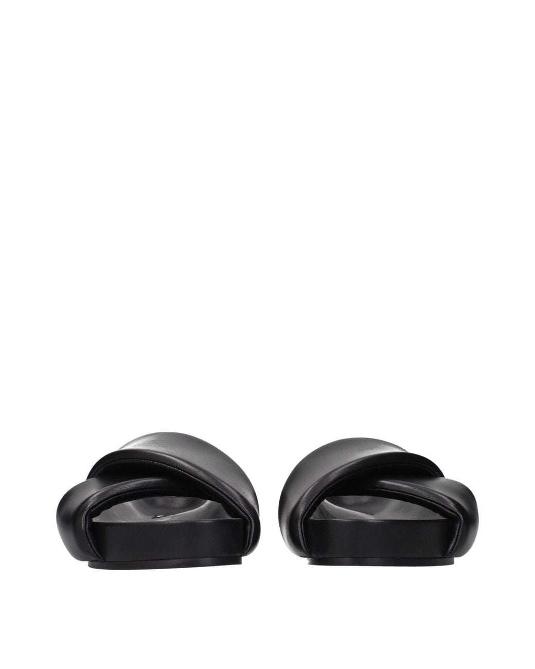 Jil Sander Black Leather Slippers for men