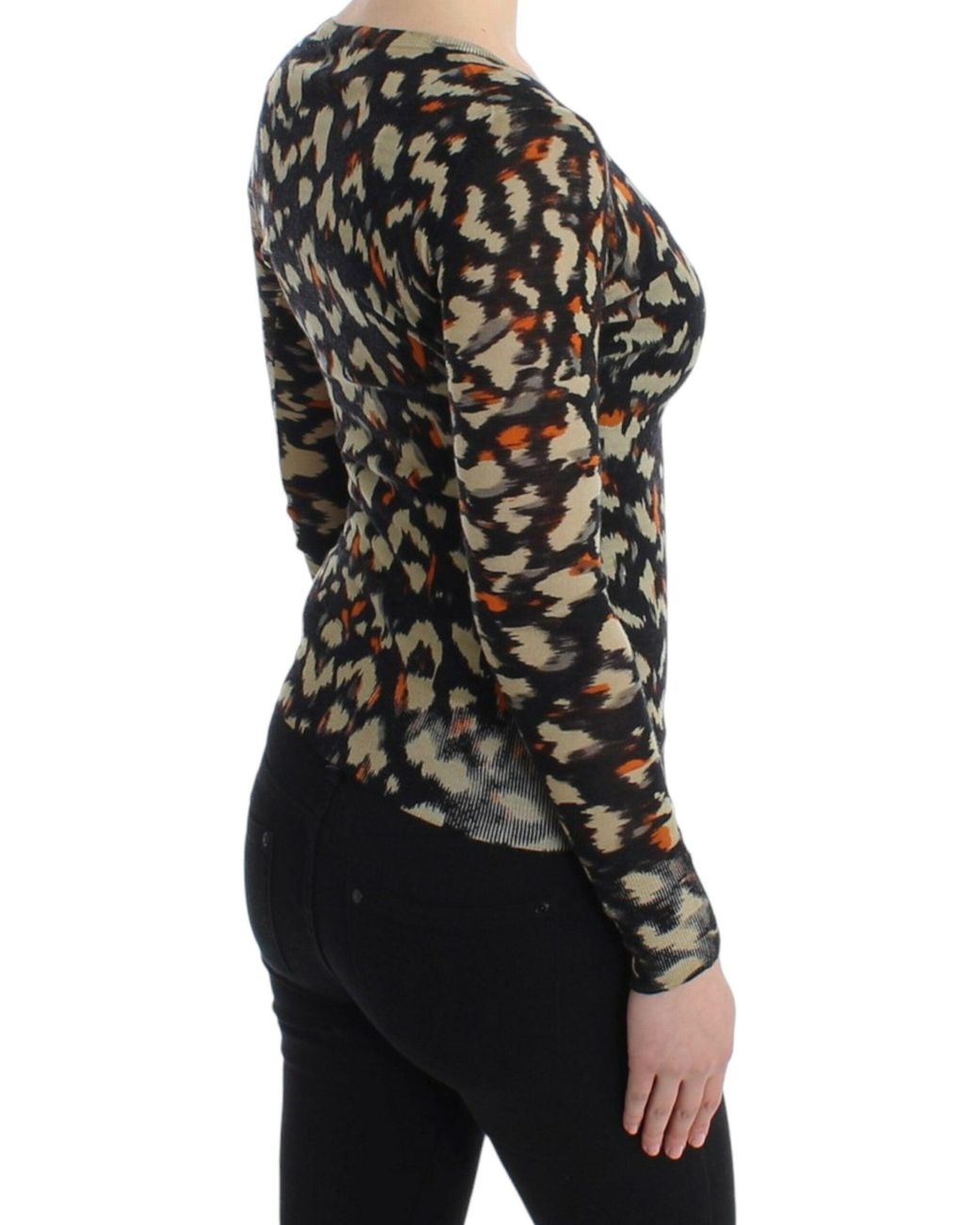 Roberto Cavalli Black Elegant V-Neck Wool Jumper