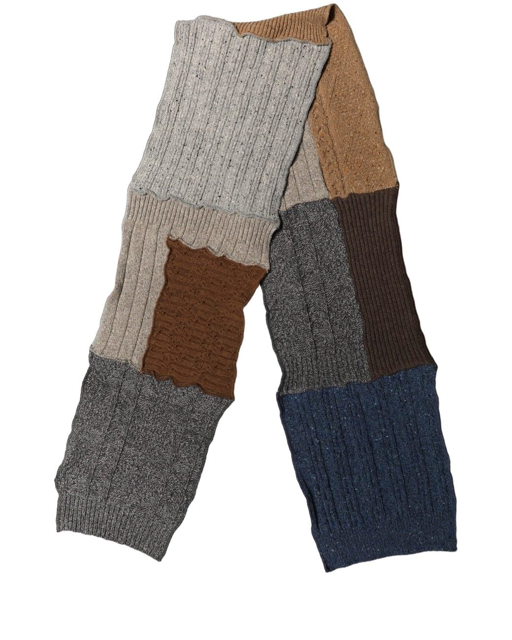 Dolce & Gabbana Black Multicolor Patchwork Wool Knit Shawl Scarf