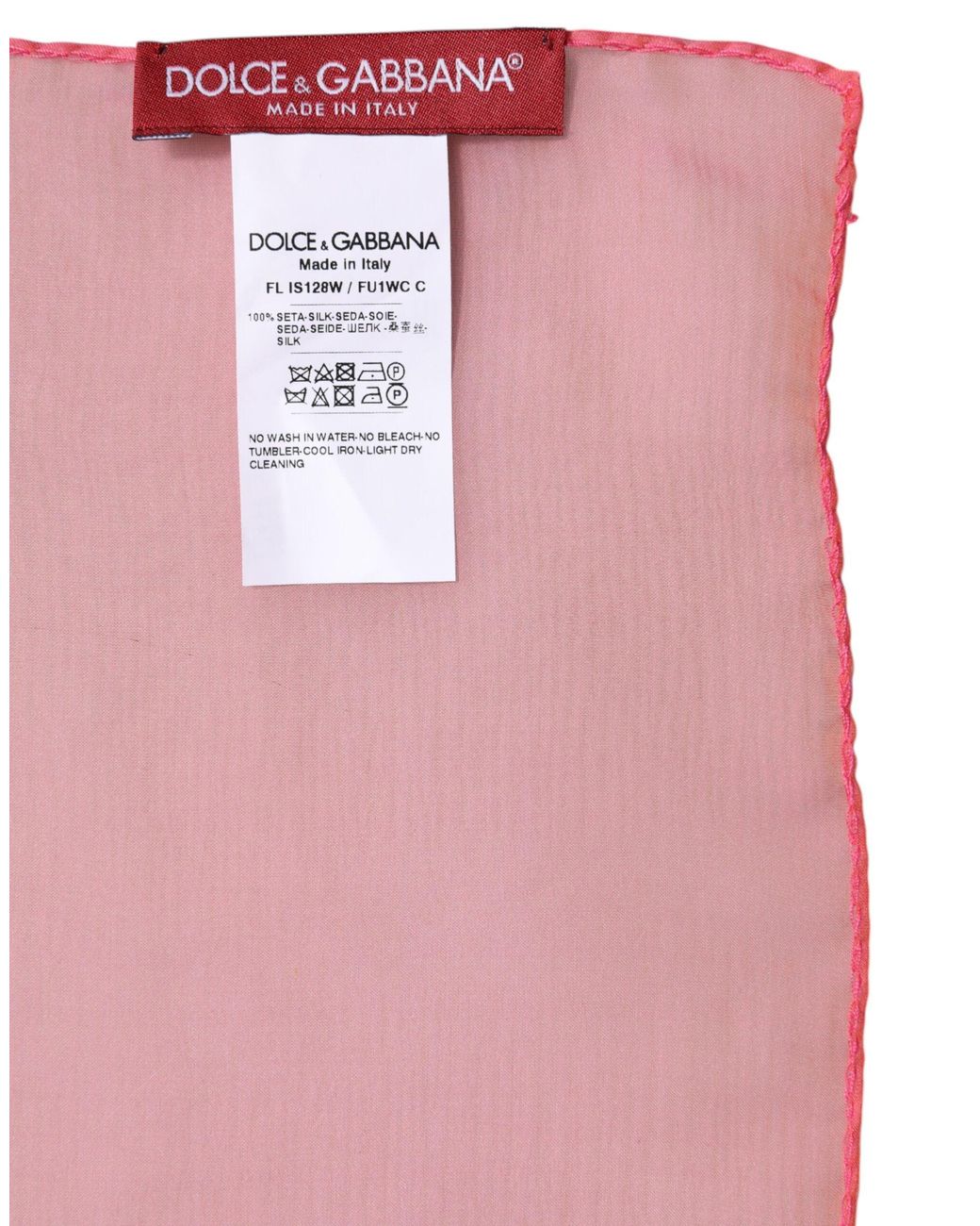 Dolce & Gabbana Pink Silk Rectangle Wrap Shawl Scarf