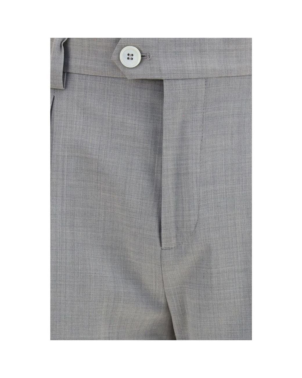 Brunello Cucinelli Gray Wool Oves Aries Dress Pants for men