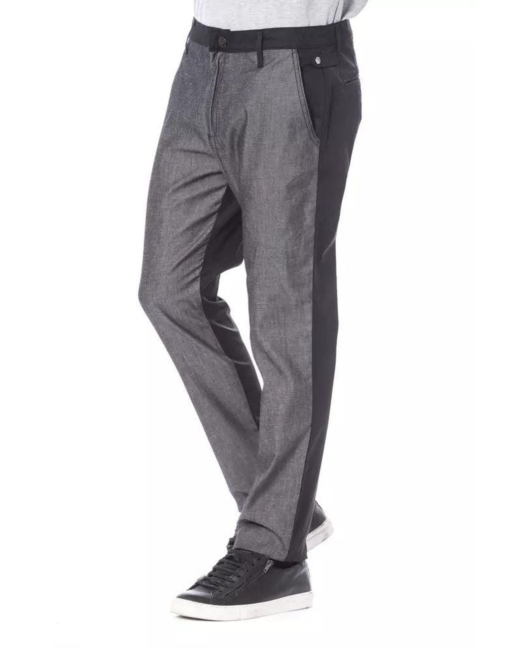 Verri Gray Classic Cotton Pants for men