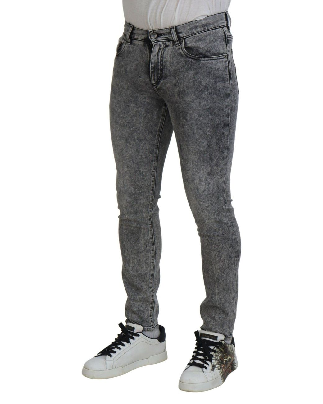 Dolce & Gabbana Black Washed Cotton Slim Fit Denim Jeans for men