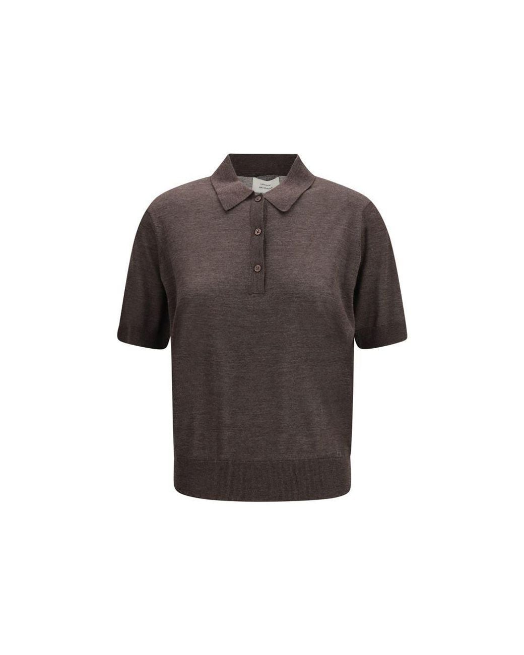 Loulou de Saison Gray Brown Cashmere Polo Shirt