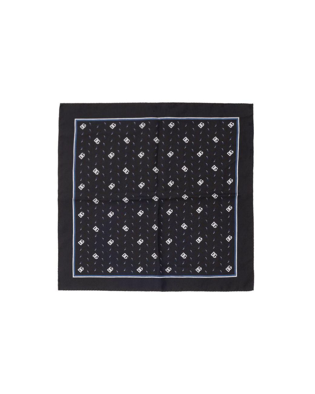 Dolce & Gabbana Black Silk Scarf Logo Pattern for men