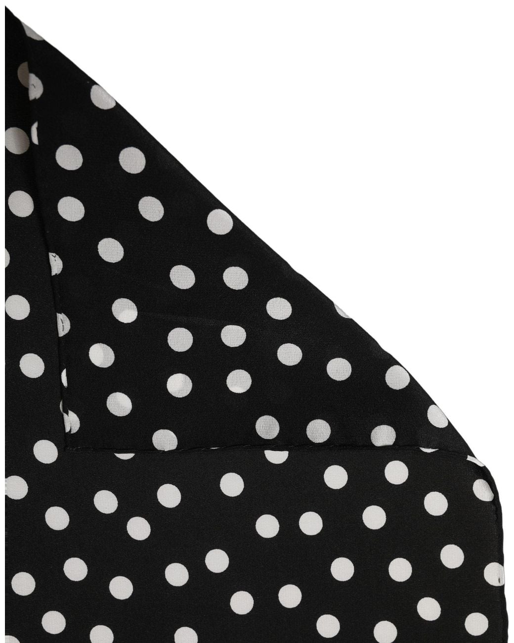 Dolce & Gabbana Black White Polka Dot Square Foulard Scarf