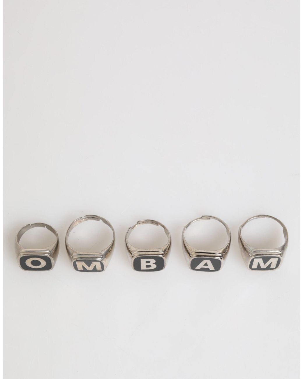 Dolce & Gabbana Natural Tone Brass Lettemen's Set 5 Pieces Adjustable Ring for men