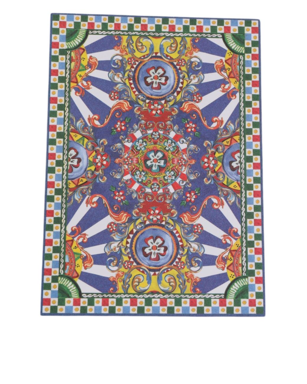 Dolce & Gabbana Blue Carretto Siciliano Envelope Post Card Holder for men