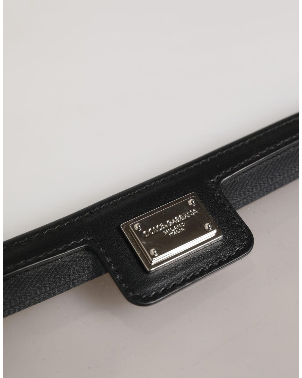 Dolce & Gabbana Gray Pvc Clutch Pouch Purse Branded Logo Plaque Bag Calf Leather