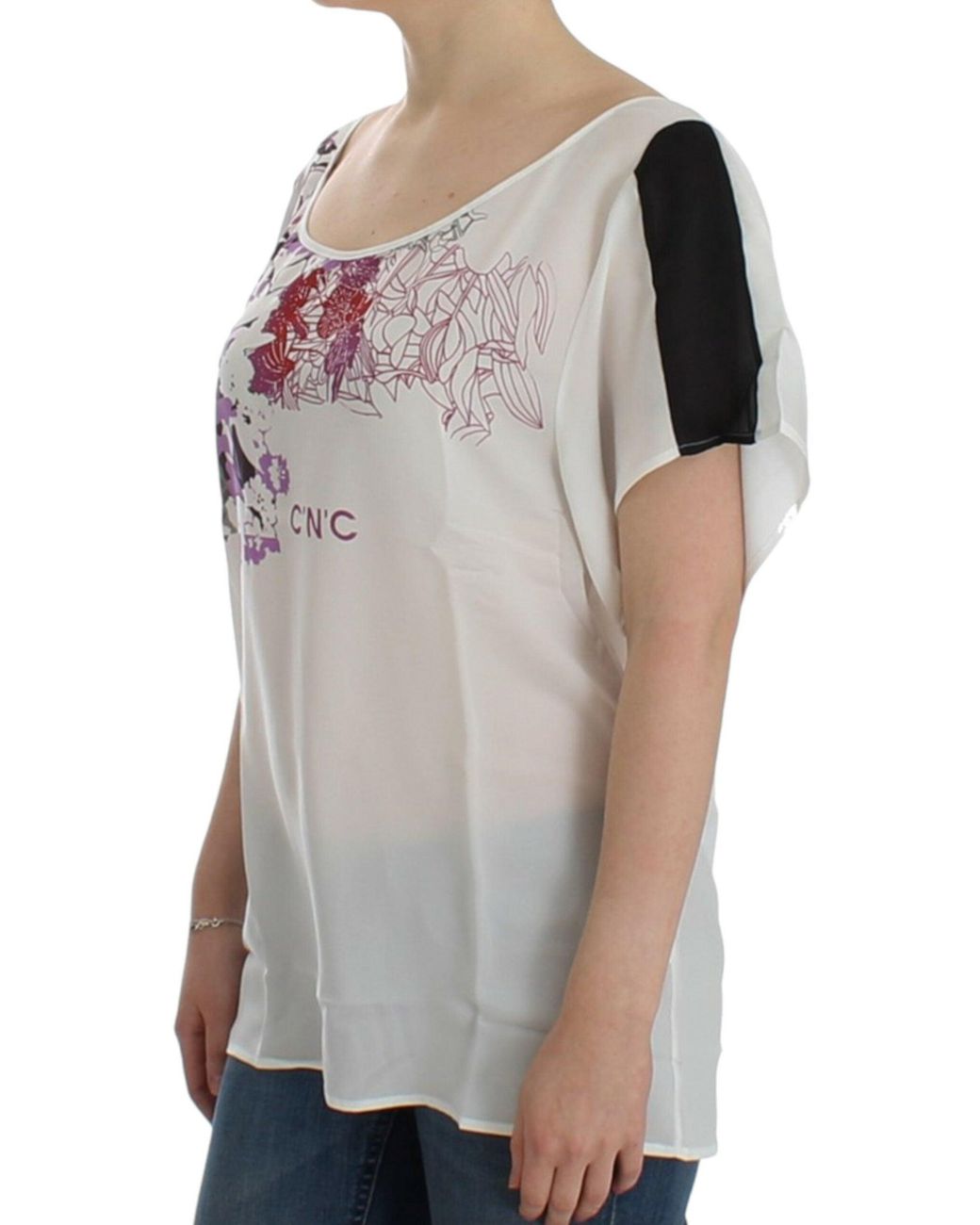 CoSTUME NATIONAL Gray Motive Print Blouse