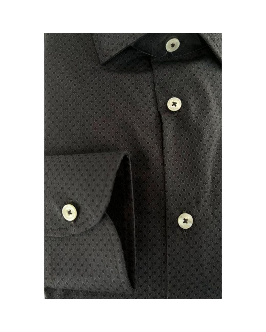 Baldinini Black Gray Cotton Men Shirt for men