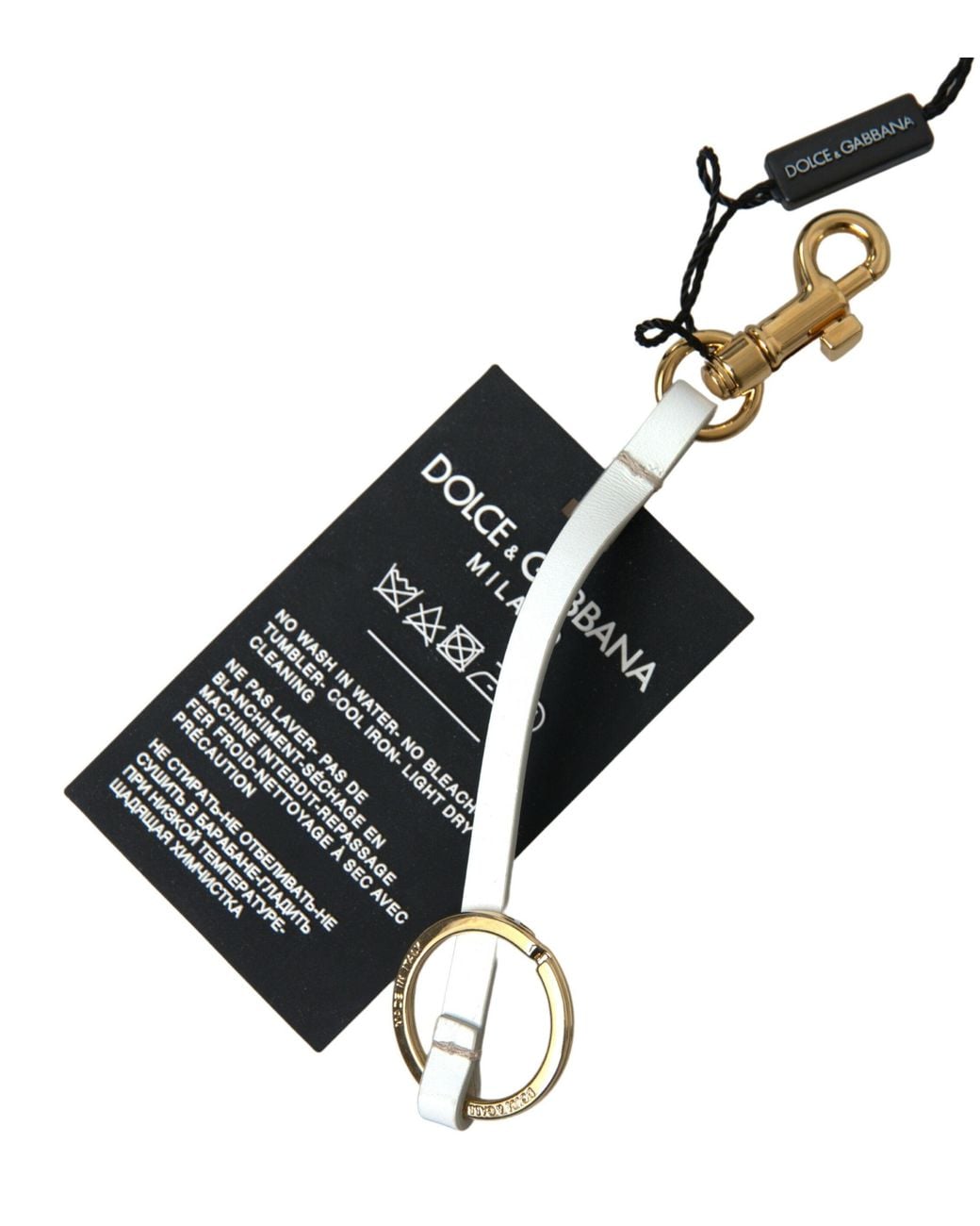 Dolce & Gabbana Black Silicone Dg Logo Brass Keychain