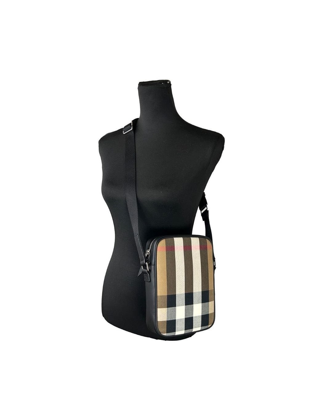 Burberry Black Paddy Check Crossbody Bag