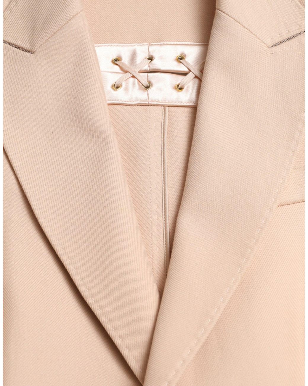 Dolce & Gabbana Natural Cotton Single Breasted Long Coat Jacket