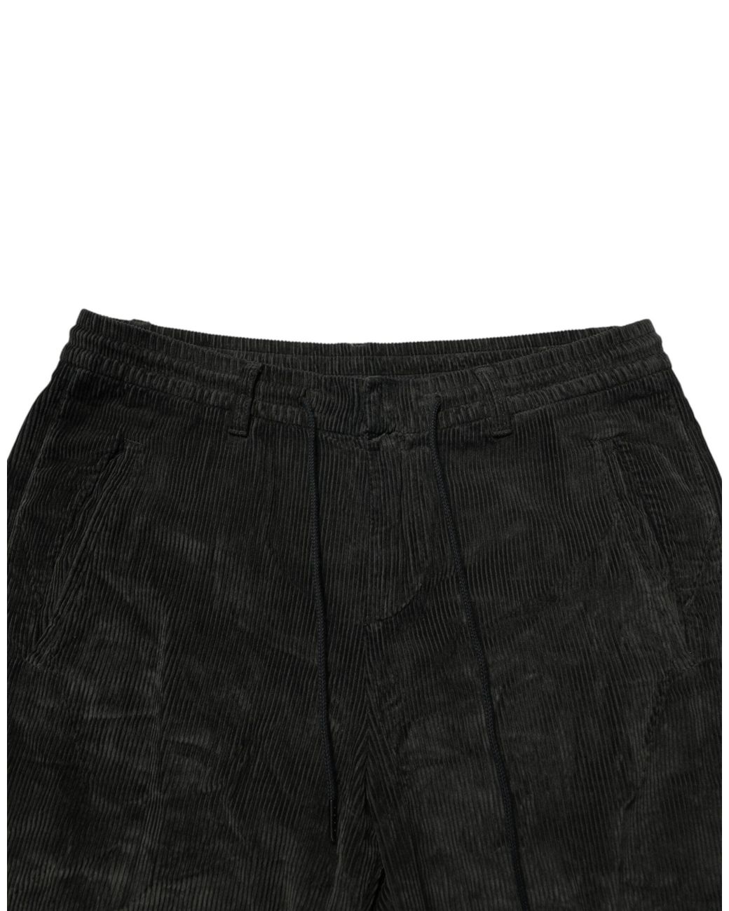 Dondup Black Mid Waist Cropped Corduroy Men Trouser Pants for men
