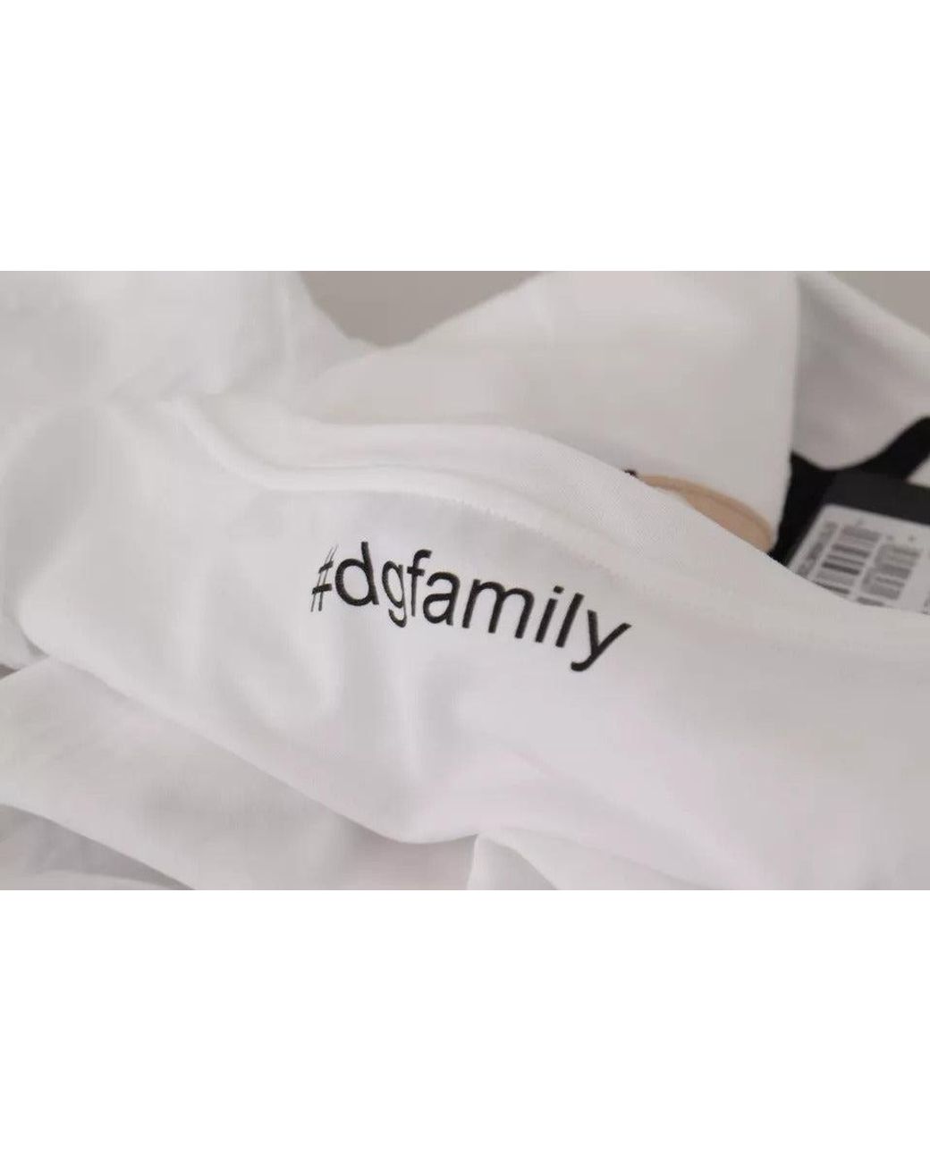 Dolce & Gabbana Gray #Dgfamily Patch Top Cotton T-Shirt