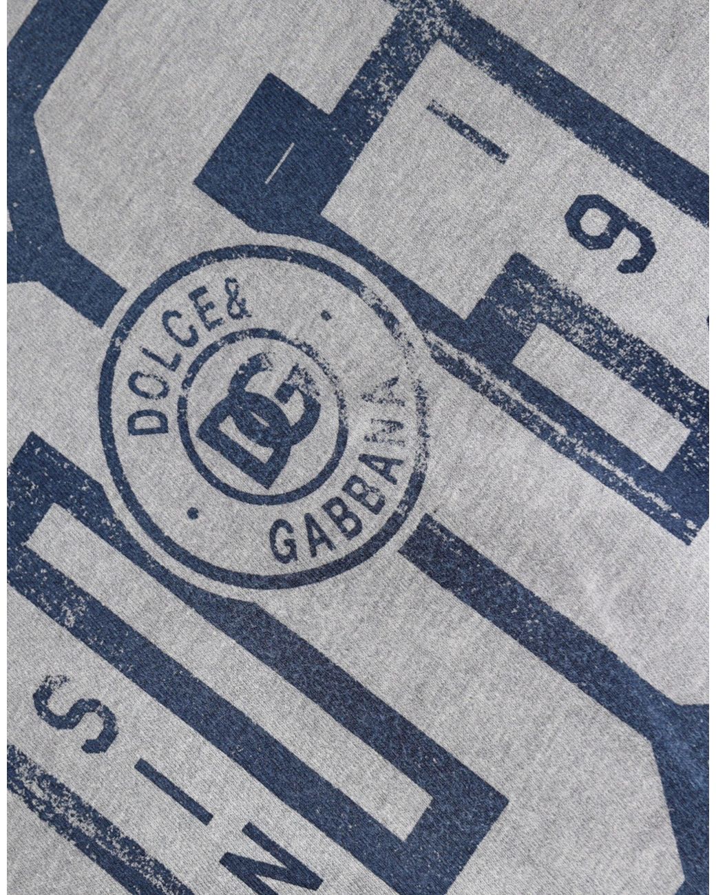 Dolce & Gabbana Gray Crew Neck Tshirt Dg Graphic Tee for men