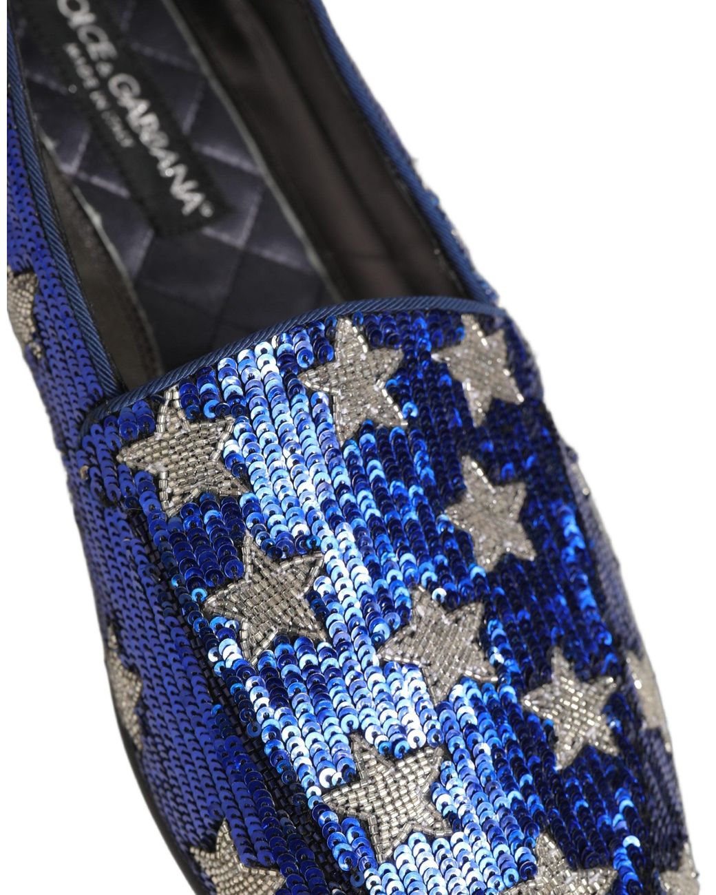 Dolce & Gabbana Red Multicolor Flag Sequin Dress Loafers Shoes for men