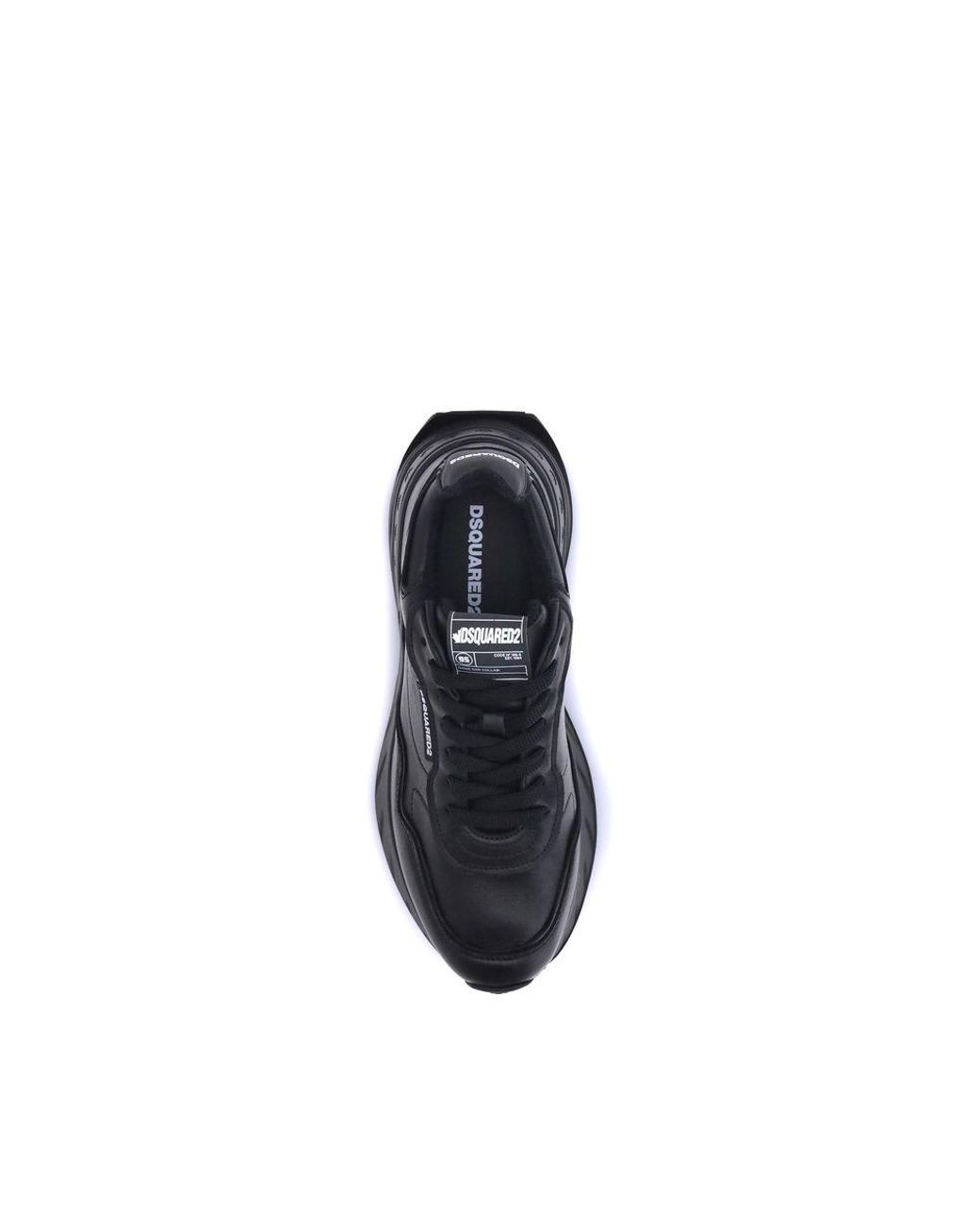DSquared² Blue Black Calf Leather Bos Taurus Athletic Sneakers for men