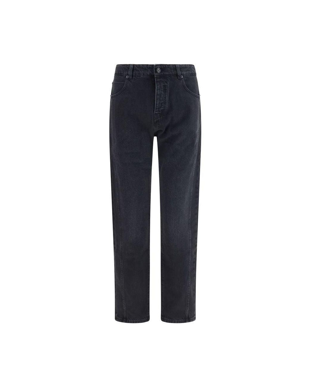 Balmain Blue Black Cotton Straight for men