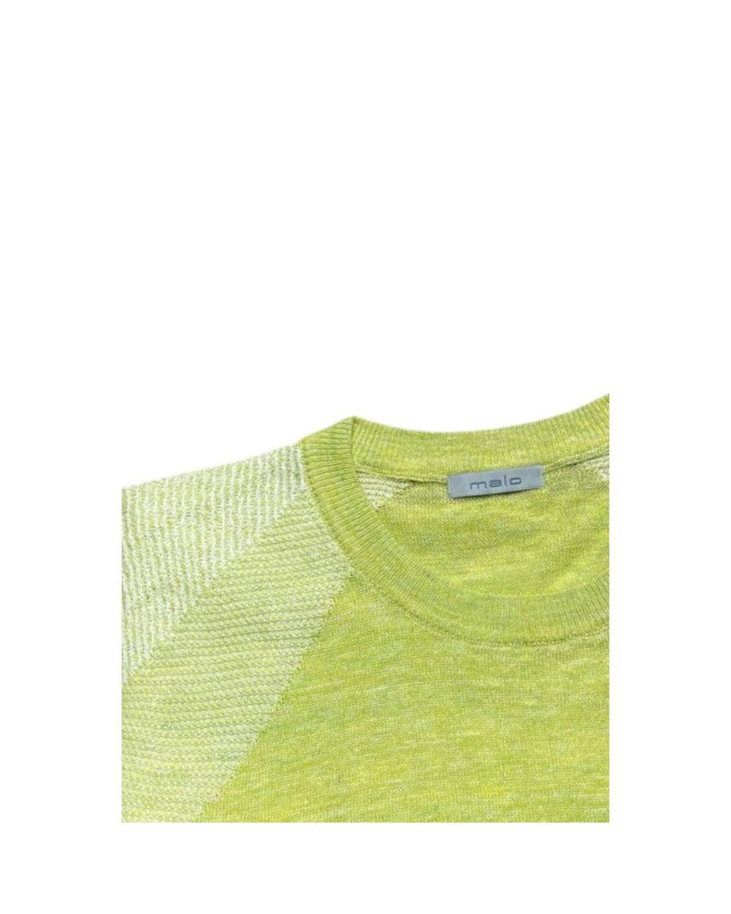 Malo Green Linen Men Sweater for men