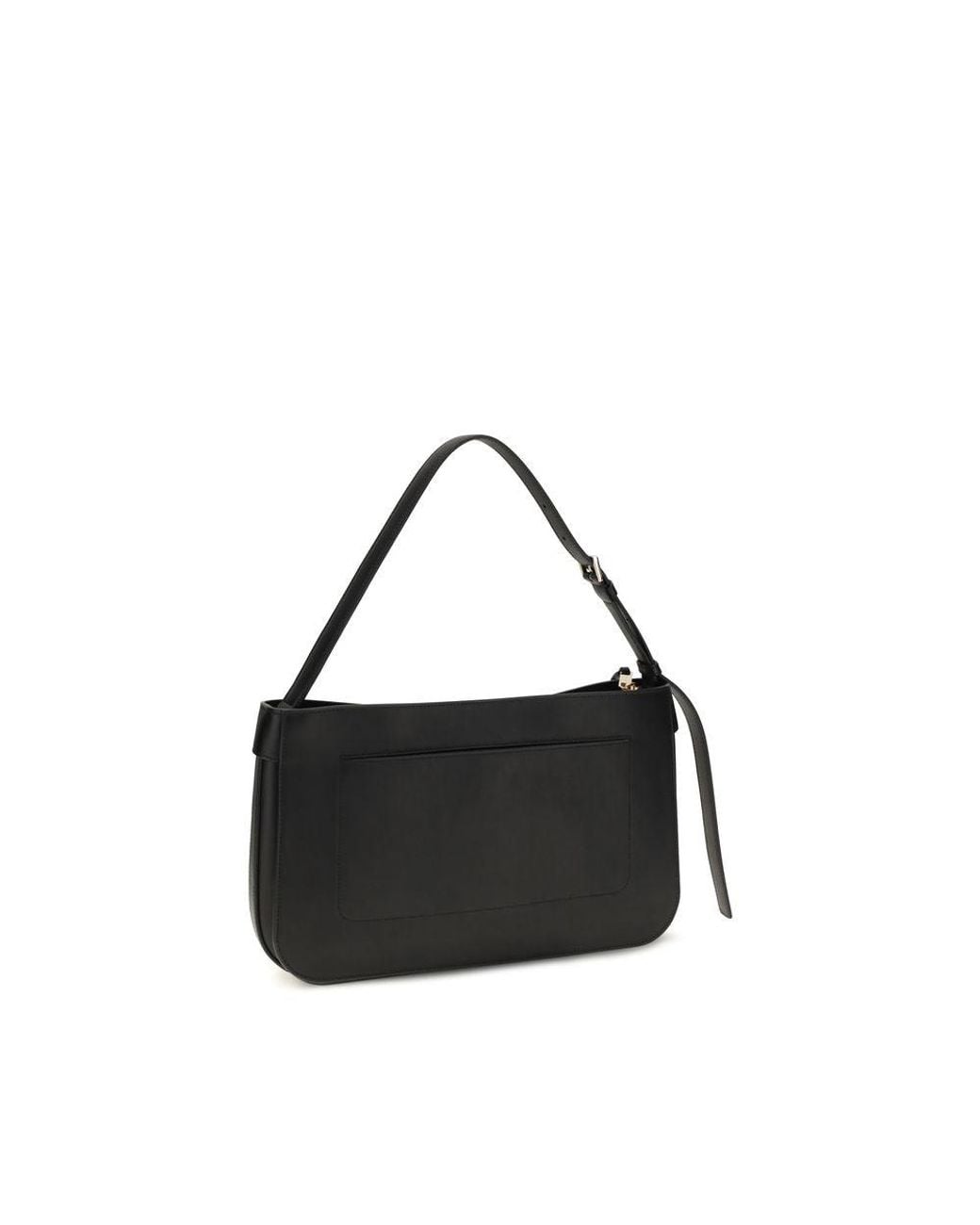 Ferragamo Black Calf Leather Bos Taurus Shoulder Bag