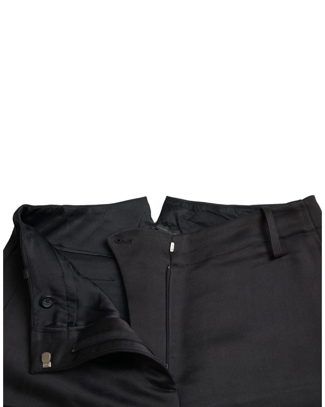 Ermanno Scervino Black High Waist Capri Cropped Pants