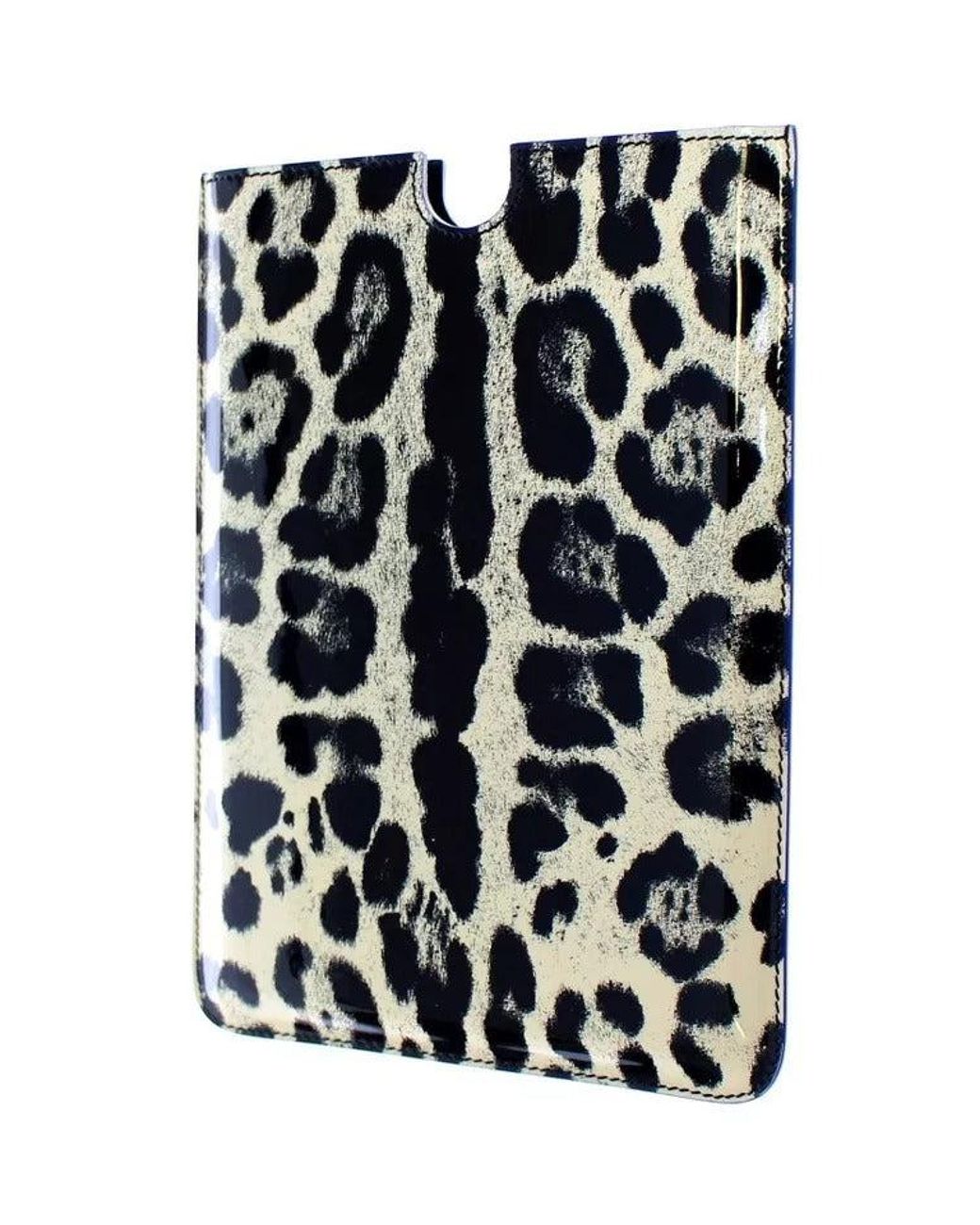 Dolce & Gabbana Blue Leopard Pattern Leather Ebook Cover Tablet Case