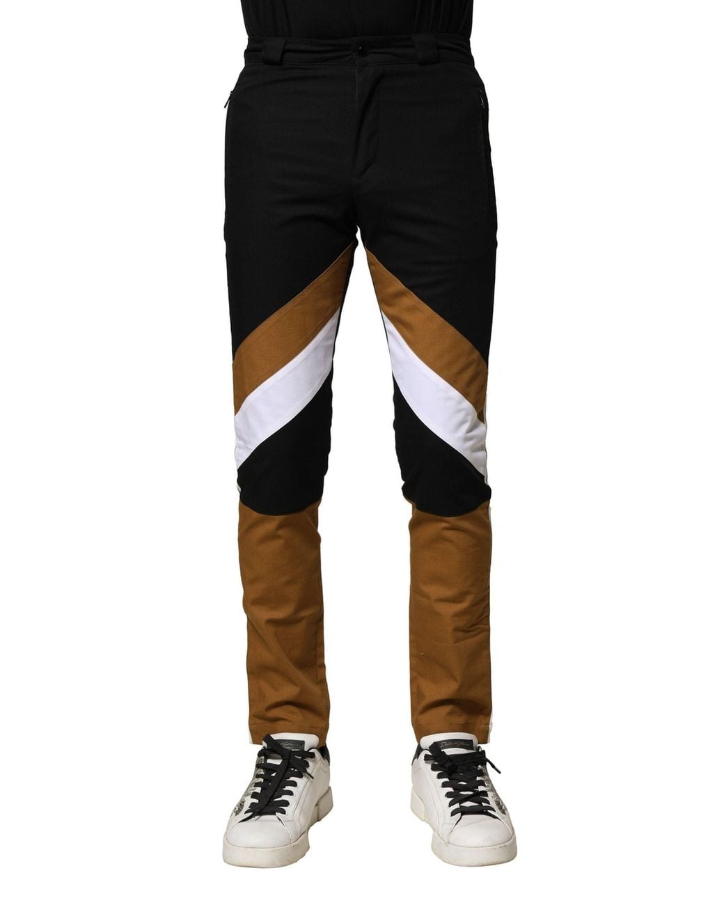 Dolce & Gabbana Black Color Block Slim Pants for men