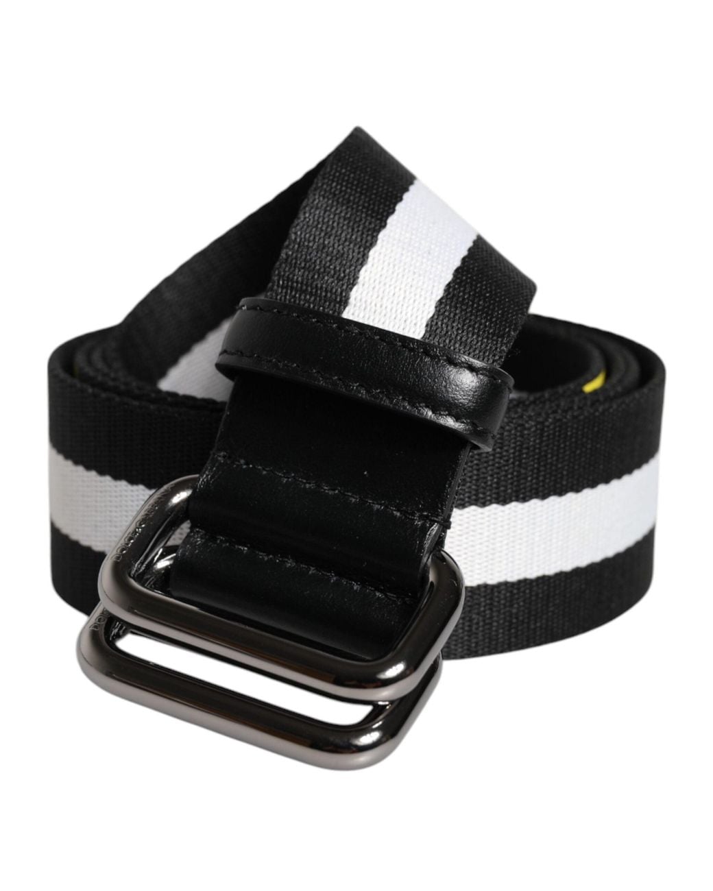 Dolce & Gabbana Black Logo Print Buckle Belt for men