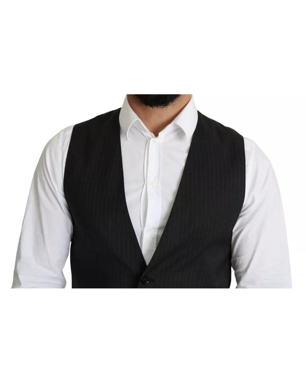 Dolce & Gabbana Black Formal Staff Dress Waistcoat Vest for men