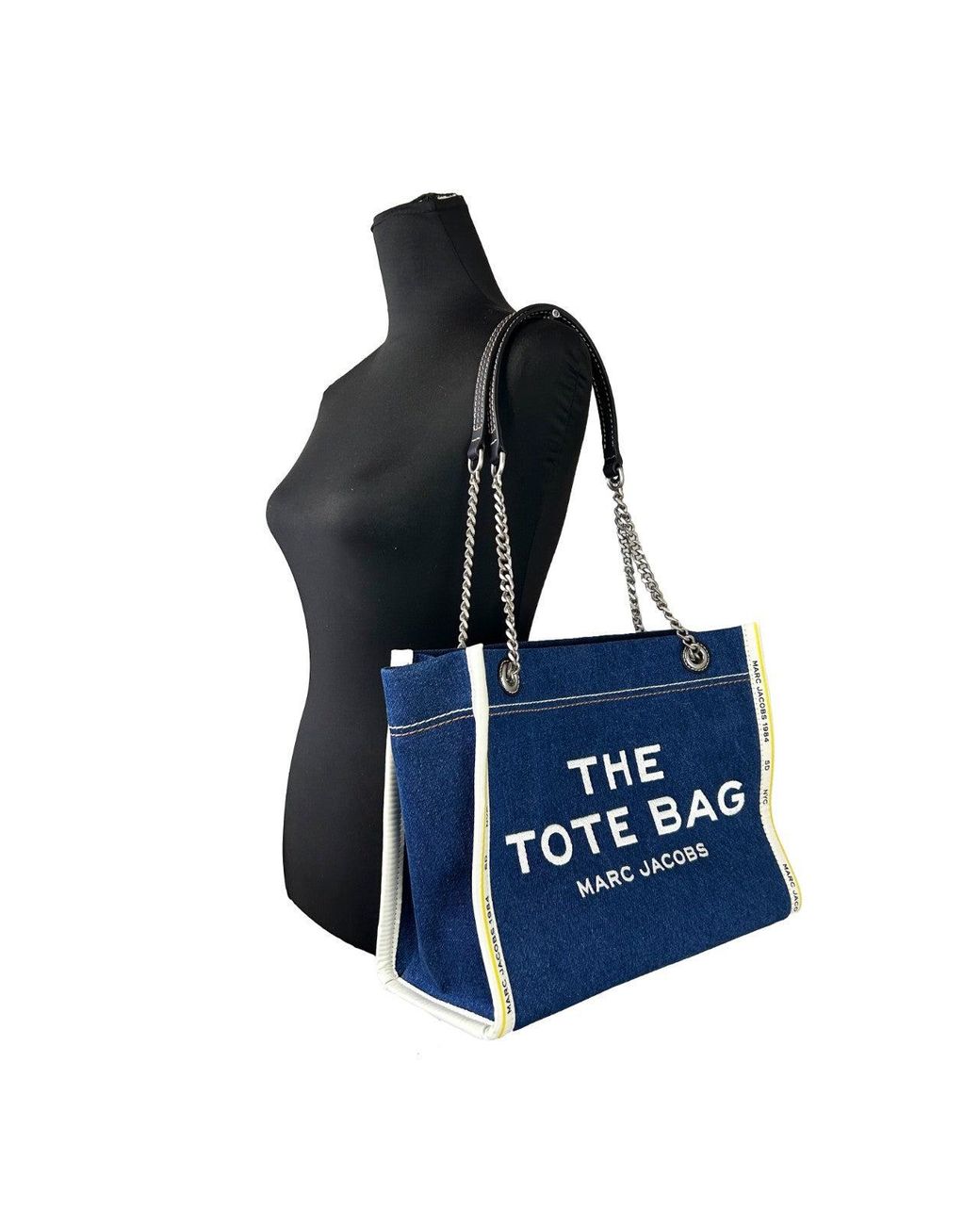 Marc Jacobs Blue Denim Chain Medium The Tote Bag