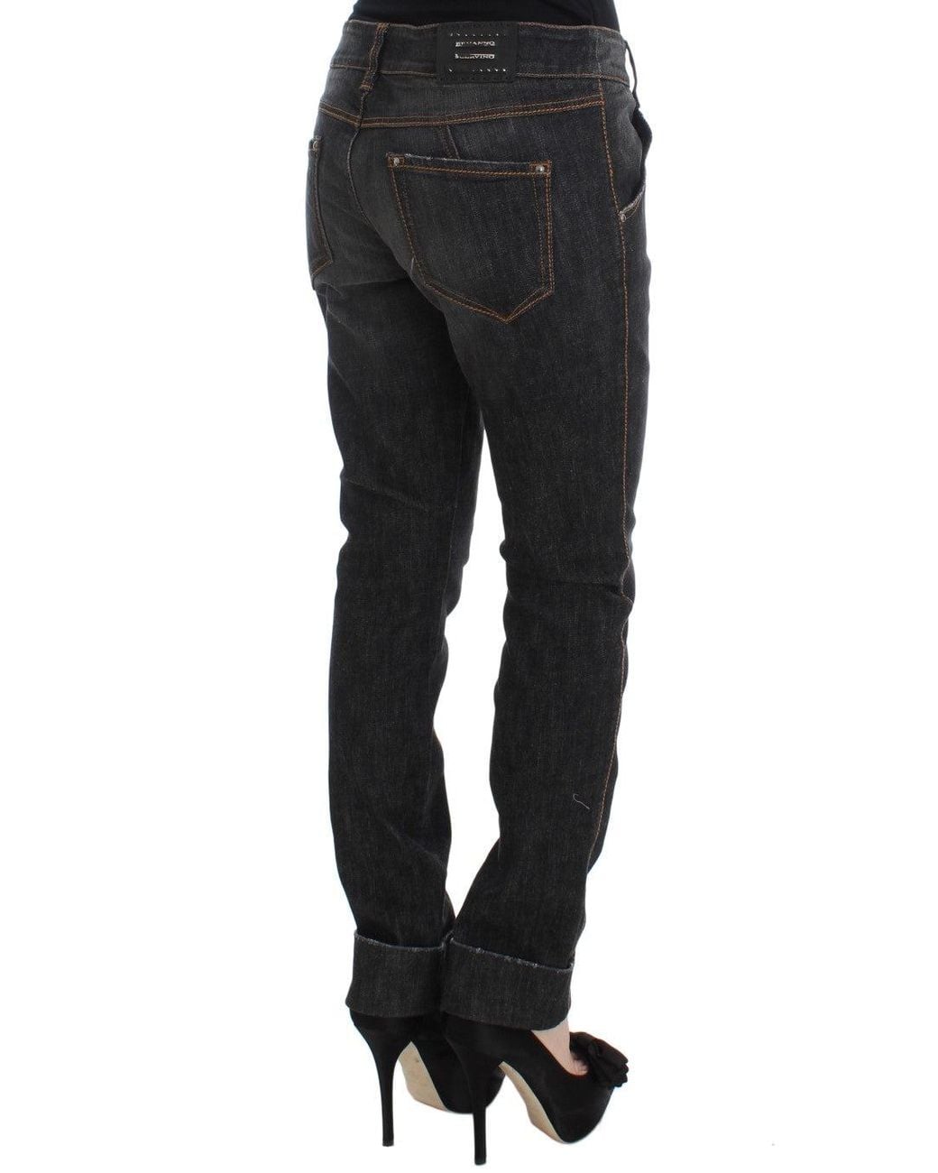 Ermanno Scervino Black Cotton Slim Fit Jeans