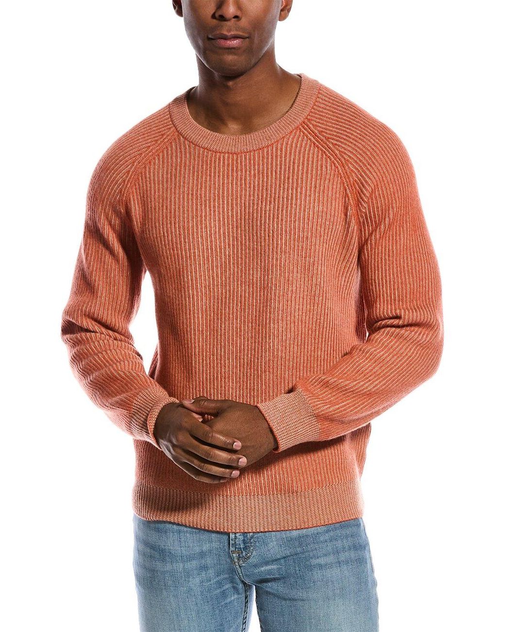 Brunello Cucinelli Pink Bicolor Cashmere Sweater for men
