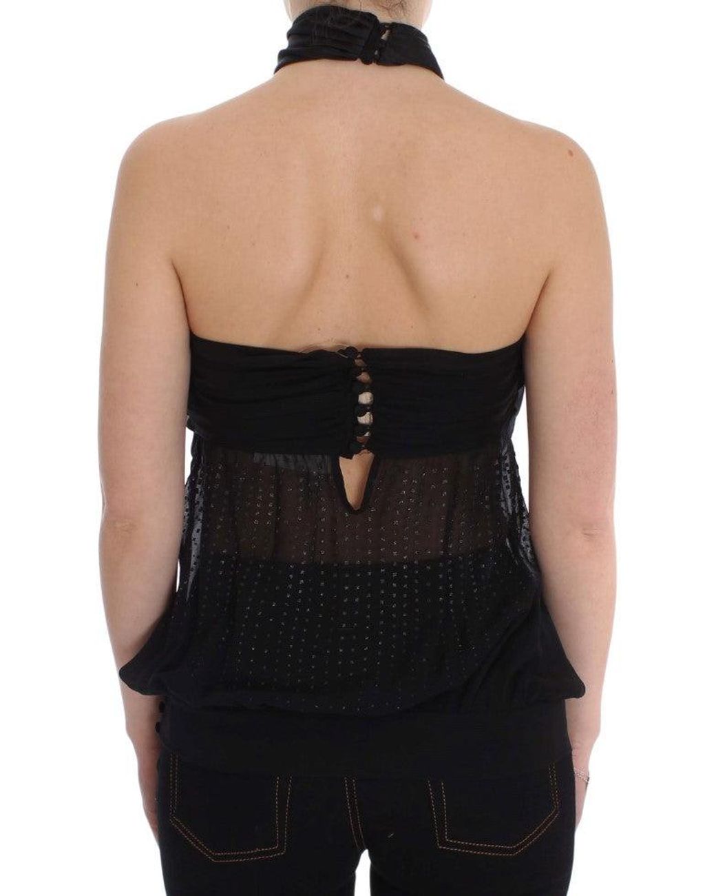 Exte Neck Wrap Top Black Sig30856