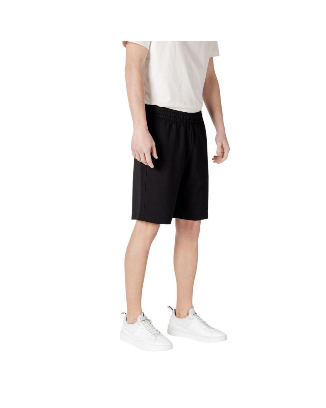 EA7 Black Cotton Bermuda Shorts for men