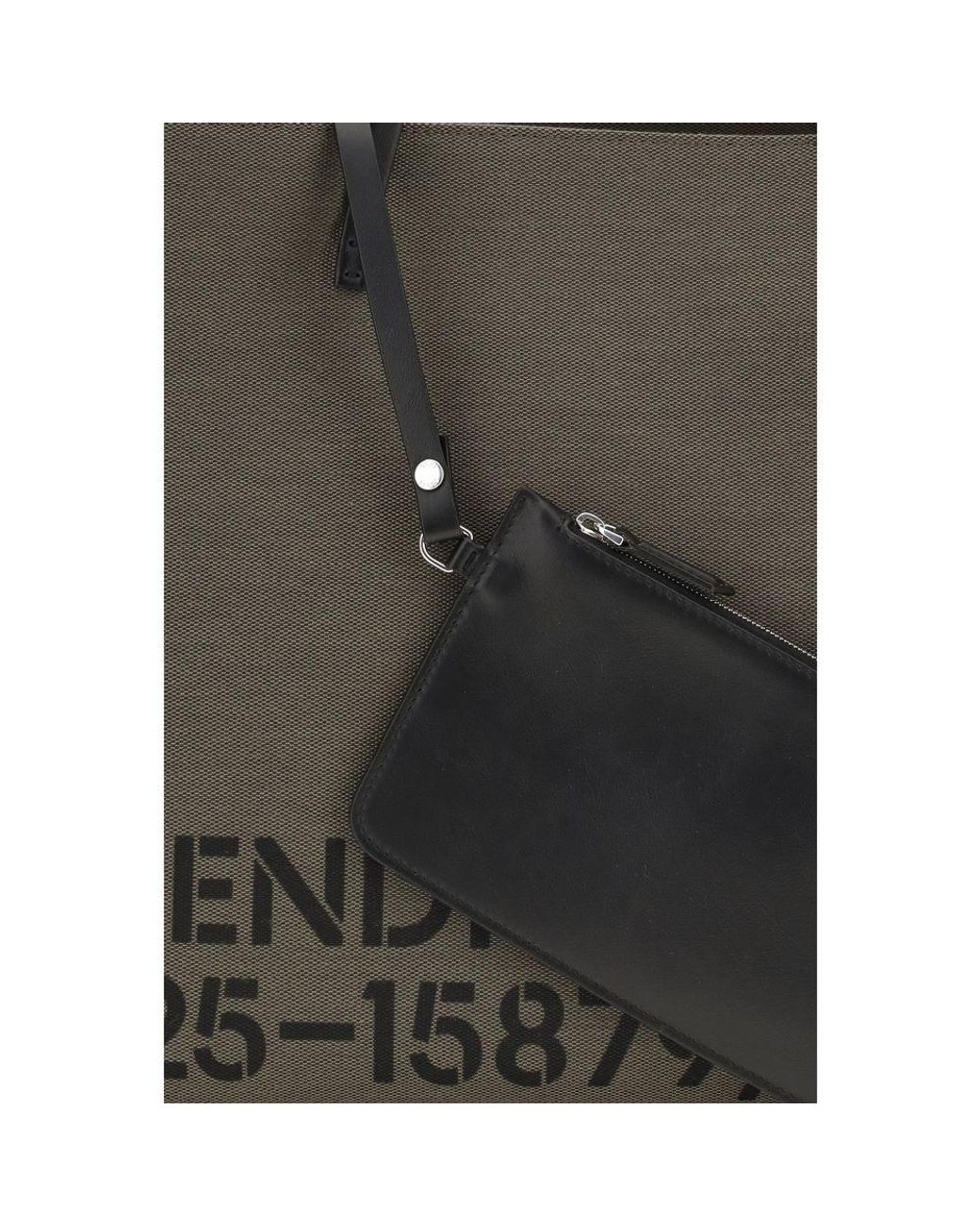 Fendi Brown Bicolor Polyester Shoulder Bag for men
