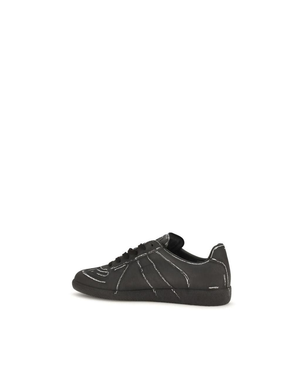 Maison Margiela Black Calf Leather Bos Taurus Low Top Sneakers for men