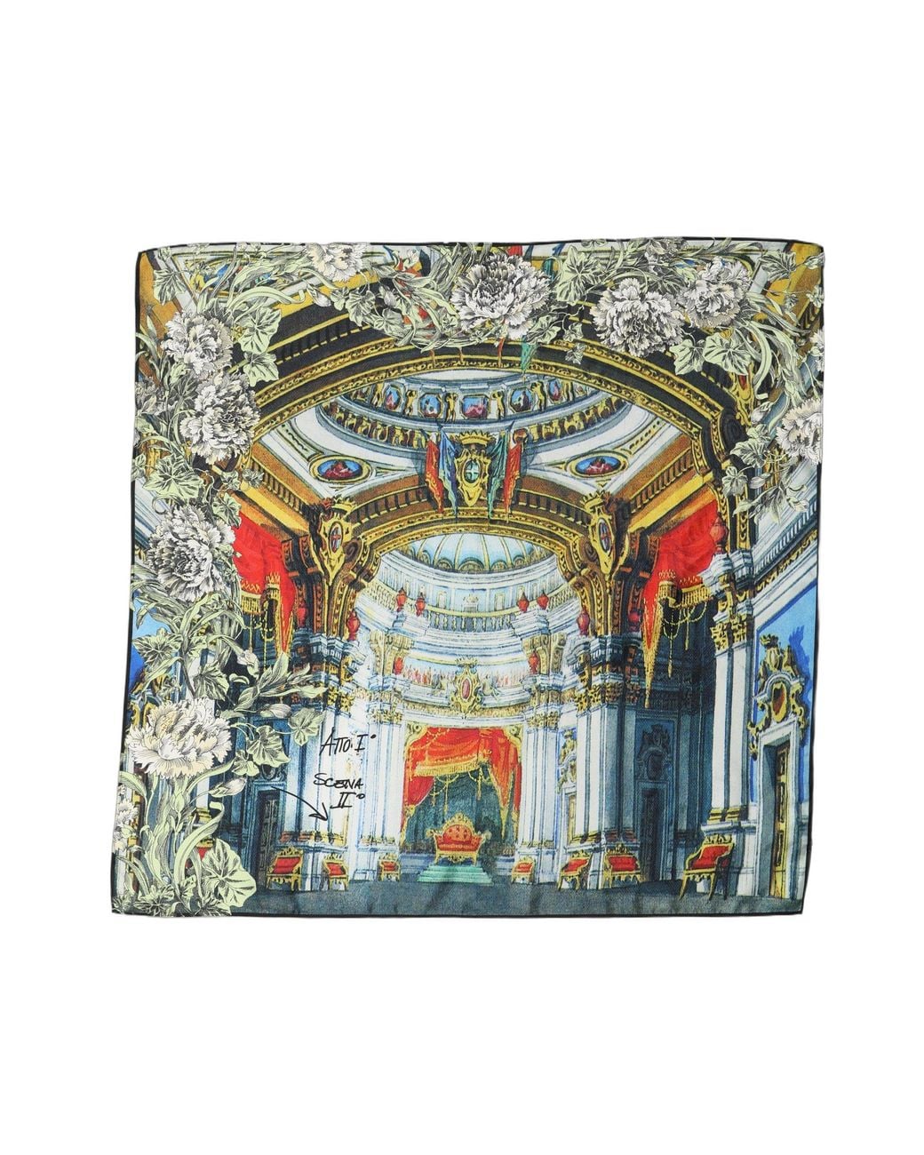 Dolce & Gabbana Green Multicolor Printed Silk Square Foulard Scarf