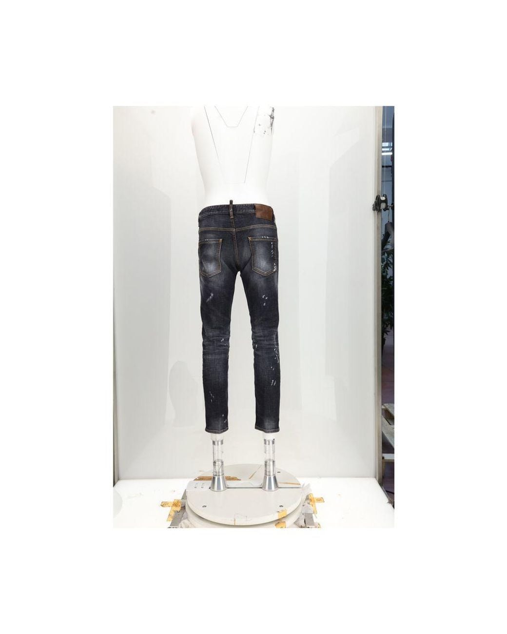 DSquared² Blue Black Cotton Skinny Jeans for men