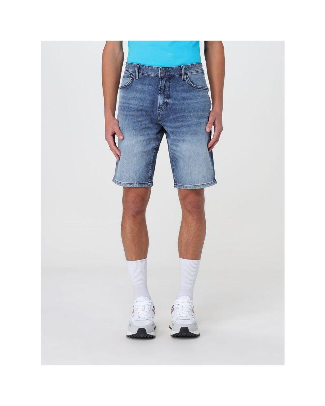 Boss Blue Denim Shorts for men
