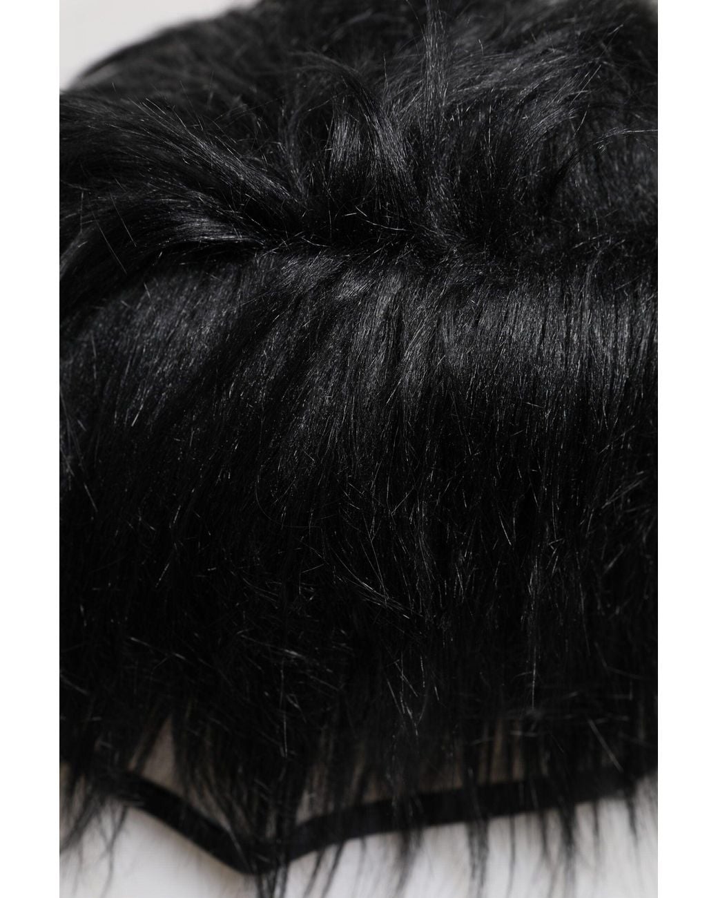 Dolce & Gabbana Black Faux Fur Bucket Hat