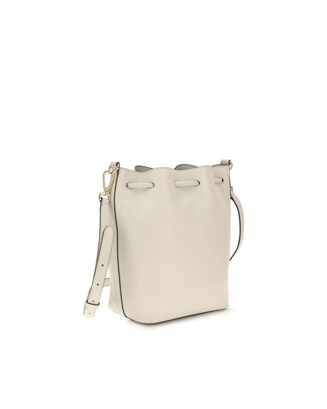 Coccinelle Natural Beige Calf Leather Bos Taurus Backet Bag