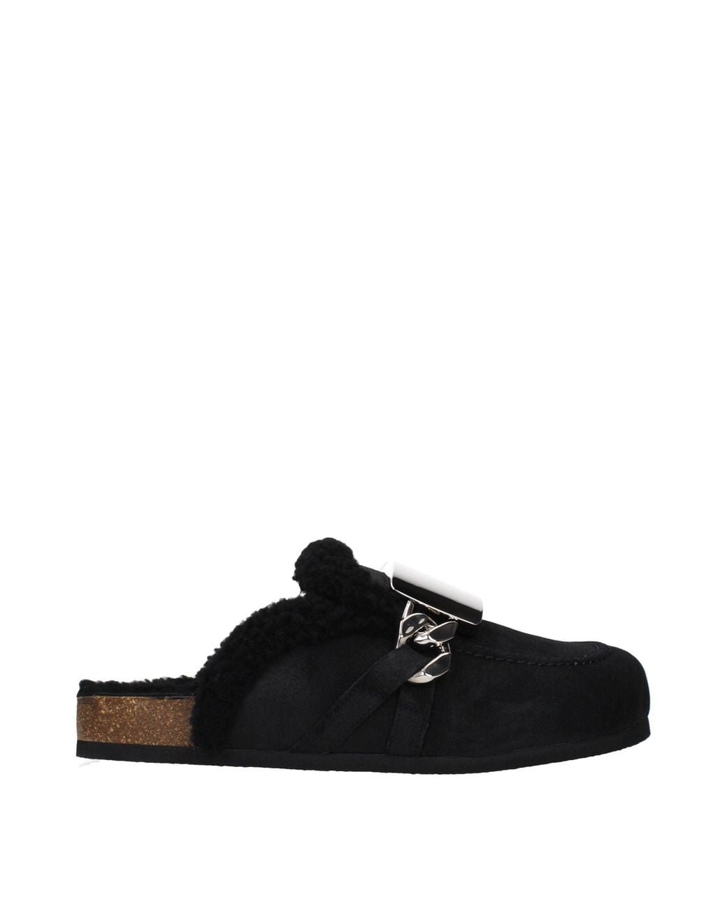 J.W. Anderson Black Leather Slippers for men