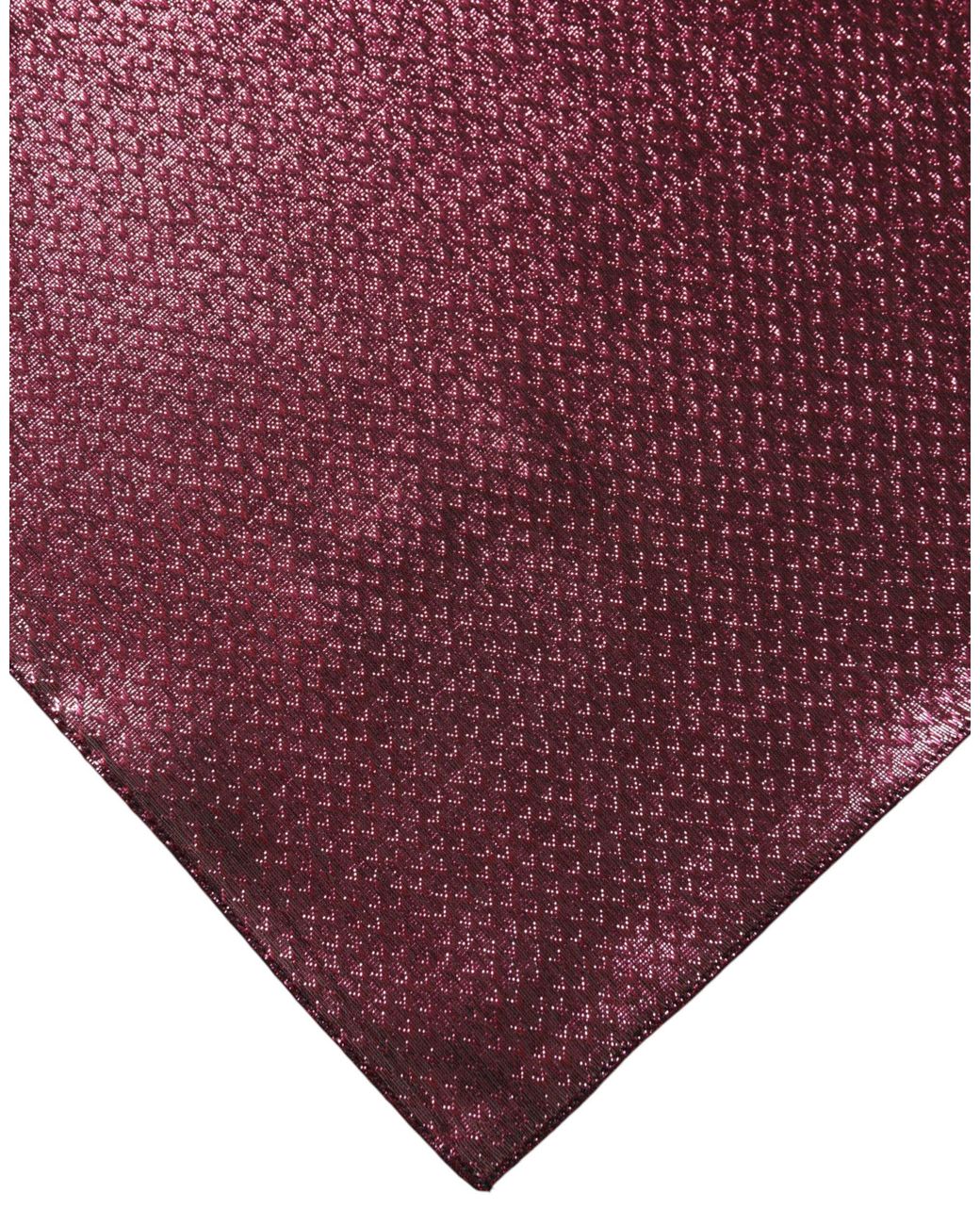 Dolce & Gabbana Purple Metallic Silk Square Foulard Scarf for men