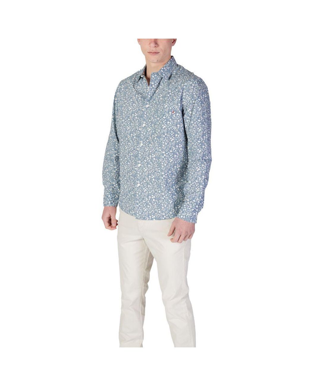 Replay Light Blue Cotton Shirt for men