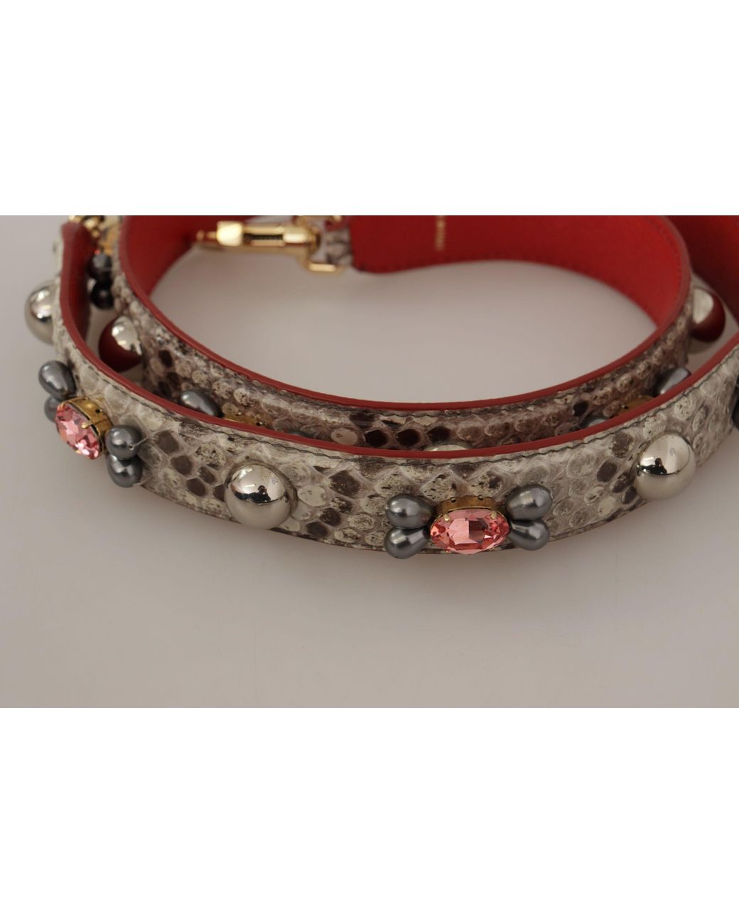 Dolce & Gabbana Red Opulent Python Leather Bag Strap