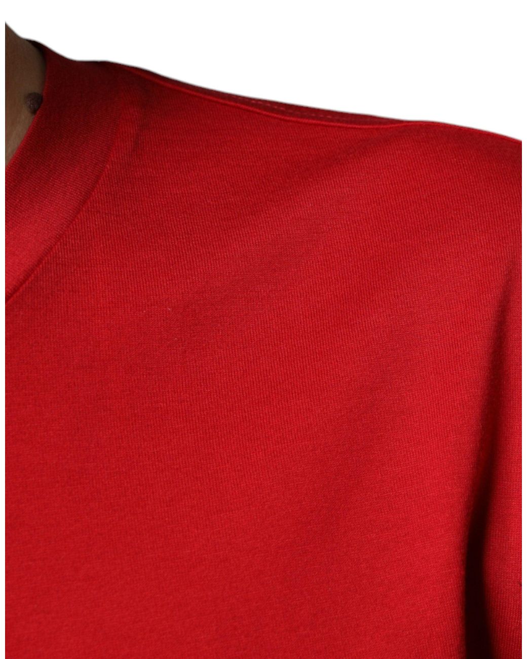 Dolce & Gabbana Red Cotton Dg Logo Print Crew Neck T-Shirt for men
